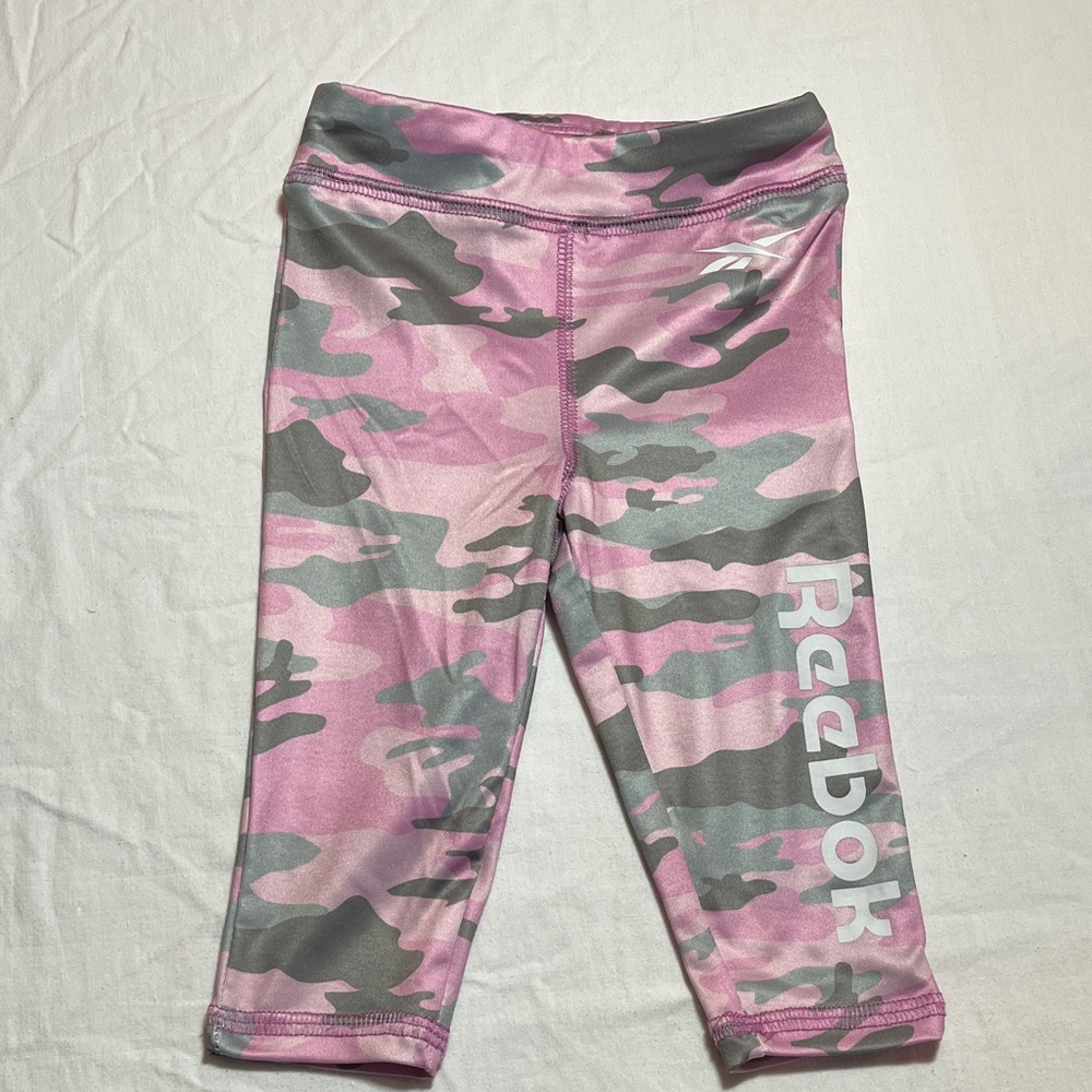 3-6M Reebok Kids Pink and Gray Camo Leggings